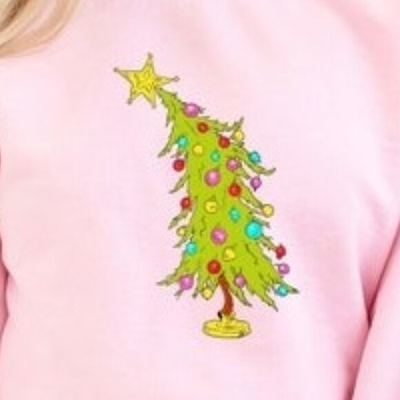 Whimsical Christmas Tree Sweatshirt Festive Holiday Graphic 81 - Picture 2 of 5